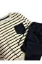Boy's 100% Cotton Beige Color Black Striped Long Sleeve Pocket Tracksuit Set - 3