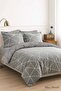 Double Cotton Duvet Cover Set Geo Line Gray - 2