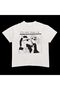 White Women's Top with Printed Crew Neck Baby Print in Waist Boy Crop