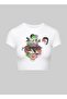 White White Spider Printed Pinterest Y2K Crop Top Baby Tee Lycra Tight