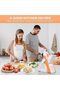 Mandoline Vegetable Slicer With Adjustable Thickness, Orange/White - 6
