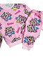 Girl's Cotton Pink Color Labubu Patterned Long Sleeve Pajama Set - 3