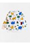 Boy's Cotton White Color Safari Elephant Tiger Patterned Long Sleeve Pajama Set - 5