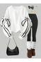 Women's Sweatshirt with Bow Detail - 2