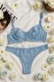 Blue Lace Bralet & Panty Underwear Set - 2