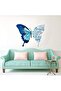 ملصقات حائط من الفينيل بتصميم فراشة زرقاء من Today Idea - 3