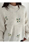 Floral Patterned Turtleneck Sweater