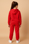 Girl Printed Kids Hooded Premium Compact Sweatshirt Tracksuit Set - 2 Piece Sport Set - 2