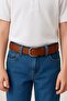 Unisex Kids Brown Jeans and Fabric Pants Belt