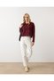 Women's Brown Premium Knitwear Cardigan with Cool Buttons and Stylish Polo Collar Detail - 4