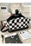 Kavai Pen Holder Pencil Case Multi-Function Multi-Compartment Checkered Pattern