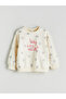 Lcw Kids Crew Neck Heart Printed Girls' Sweatshirt