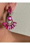 High Quality Big-Long Crystal Stone Fuchsia Pink Drop Earrings