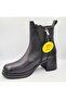 D25Kb-8565 Black Genuine Leather Thick Heeled (5cm) Thermal Lining Zippered Women's Boots - 3