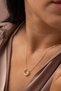 Crescent Design Gold Color Steel Necklace with Stone Detail - 4