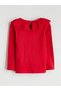 Collar Detailed Combed Cotton Girls' T-Shirt (W5) - 3