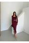 Women's Feather-Detail Lace and Rhinestone Imported Fabric Dress - 3