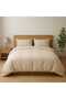 Bedding Set Double''Duvet Cover+Elastic Fitted Sheet+2 Pillowcases'' 100% Cotton Solid Color - 2
