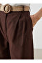Women's Shorts with Belted Linen Blend - 2
