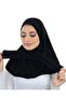 Women Snap Button Lycra Ninja Instant Hijab, Jersey Fabric- Black & White Set - 2