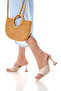 Beige Skin Heeled Slippers
