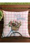 Floral Pattern Printed Velvet Throw Pillow Cover 43X43Cm - 2