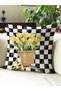 Lady and Flower Printed Velvet Throw Pillow Cover 43X43Cm