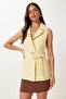 Stylish Buttoned Gabardine Vest Hpb0001 Yellow - 2