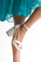 Bride Amara White Leather Cross Strap Platform Heeled Shoes - 2