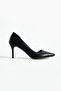 Mat Siyah Vegan Deri Stiletto – 7 cm İnce Topuklu Rahat Günlük Ofis Ayakkabısı - 5
