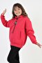 Hooded Art Printed Kangaroo Pocket Girls' Sweatshirt - 4