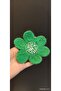 12X12 cm Woven Bead Embroidery Flower Arma Green - 3