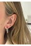 2 cm Silver Color Steel Hoop Earrings - 4