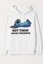 Unisex Stich Printed Oversize 100% Cotton Hooded Sweatshirt - 3