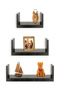 3-Piece Black Floating Wall Shelves – Wall-Mounted Storage for Books, Decor & Accessories - 7