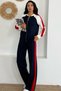 Women's Paneled Mandarin Collar Detailed Zip-Up Sporty Chic Modal Set