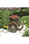 Rustic Wooden Bicycle Planter Cart – Decorative Flower Barrel with 3 Wheels for Garden, Pa - 8