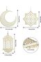 3 Pcs Ramadan Kareem Wooden Ornaments Pendant Decoration Moon Lantern Light Mubarak Eid Hang - 5
