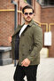 Men's Khaki Seasonal Lined Belted Double-Breasted Trench Coat - 2
