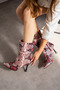 Helen Burgundy Snake Skin 7 cm Heel Pointed Toe Booties Bottie - 3