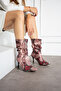 Helen Burgundy Snake Skin 7 cm Heel Pointed Toe Booties Bottie - 2
