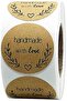 Brown Kraft Paper Labels Stickers Handmade With Love [1 inch][500 Pcs Labels] for Baking Pac - 7