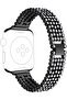 Apple Watch 38mm 40mm 41mm 42mm | Rhinestone Diamond Stainless Steel Watch Band | Black - 5