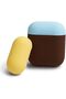 Duo Series AirPod Case with Portable Keychain Silicone Cover for AirPod 1/AirPod 2 Brown - 2