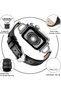 Apple Watch 38mm 40mm 41mm 42mm | Slim Thin Dressy Diamond Four Leaf Clover Bling Cute Leather Band | Black - 4