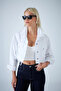 Women's White Short Denim Jacket Tss103 - 5