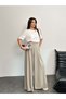 High-Waisted Pleated Detail Wide Leg Pants 8909 - Beige - 5