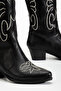 Women's Western Cowboy Embossed Double Color Embroidery Detailed Long Boots - 2