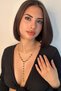Gold Color Multicolor Heart Figured Stone Detail 316L Steel Y Shape Necklace - 3