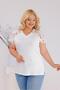 بلوزة كبيرة الحجم بأكتاف مطرزة بالدانتيل - 2